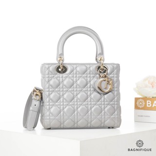 DIOR LADY MEDIUM GREY LAMB GHW