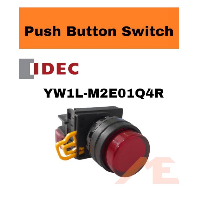 สวิตซ์ปุ่มกด Push button switch YW1L-M2E01Q4-R IDEC จำนวน 1 ชิ้น