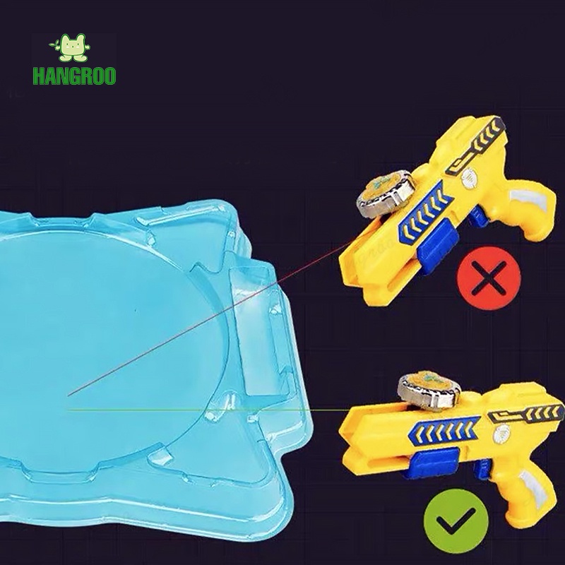 HANGROO 727 ลูกข่าง ของเล่นเด็ก เบย์เบลดแบบปืน เบย์เบลดพลาสติก มีอุปกรณ์ครบ (คละสี)