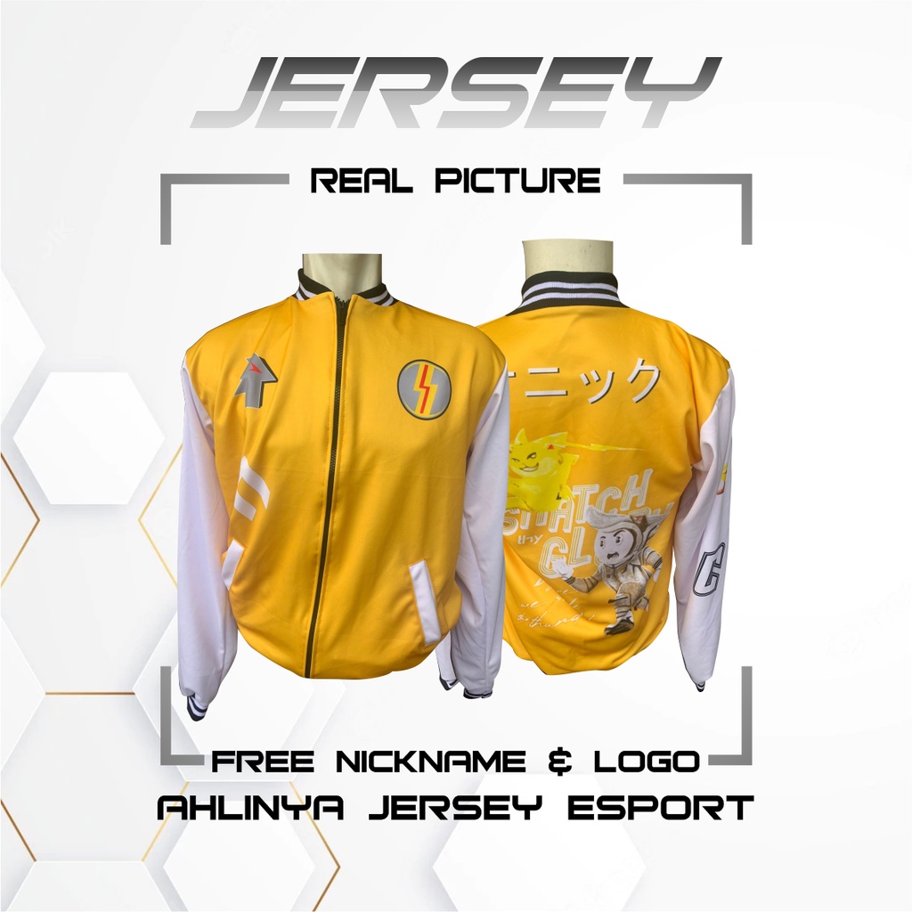 Onic Esports Jacket Jaket ONIC ESPORTS TERBARU 2022 SEASON 10 Varsity Full Printing ฟรี NICKNAME