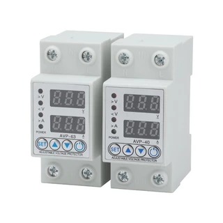 อุปกรณ์ป้องกันไฟเกิน/ไฟตก/กระแสเกิน ป้องกันไฟตก 1- 63Ａ230V ปรับตั้งค่าแรงดันสูงตำ่ รีเลย์ตัวป้องกันแรงดันไฟฟ้ากระชาก