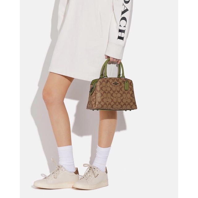 Coach Mini Lillie Carryall In Signature Canvas/Olive Green 91494