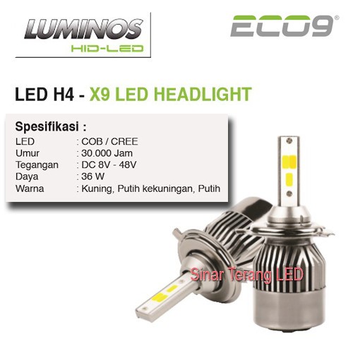 3 สีไฟหน้ารถ LED ไฟหน้า H4 HiLo / Single Beam Foglamp H11 HB3 9005 HB4 9006 Eco9 X9 Luminos