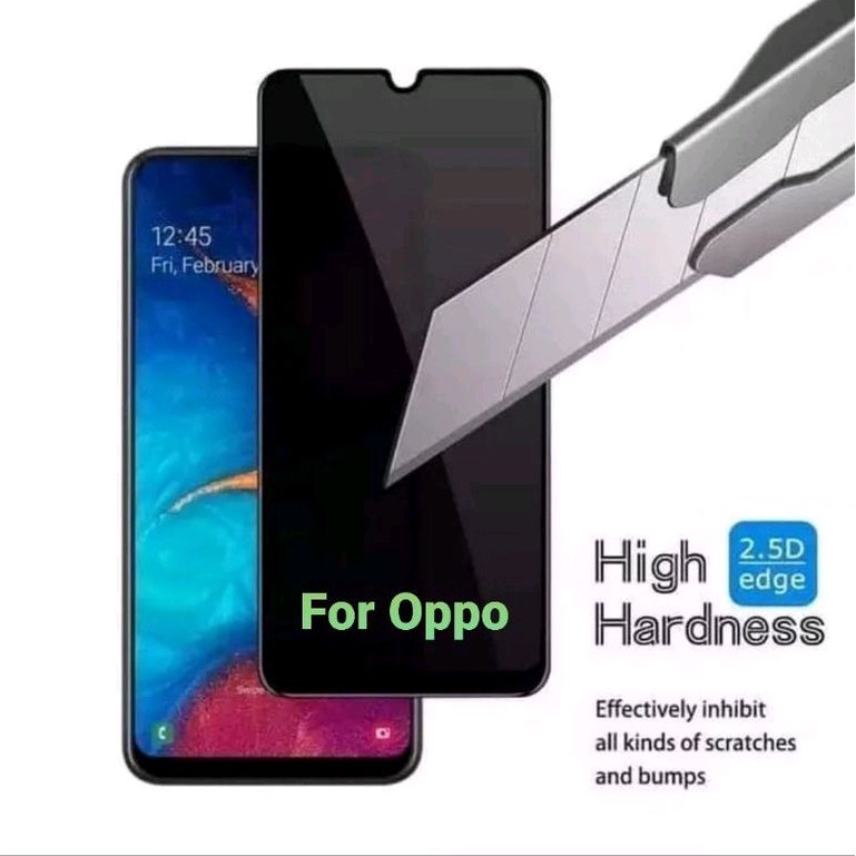 LAYAR กระจกนิรภัยแก้วเต็ม SPY ความเป็นส่วนตัวสําหรับOppo Reno 54 4F 5 6 5G 7 8 A1k A15 A15s A16 A5 2