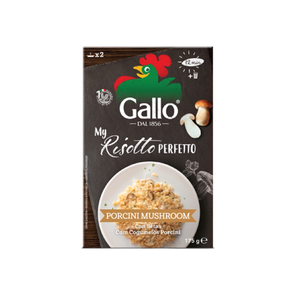 ริสโซ่กาโล ข้าวริซอตโต้ผสมเห็ด ขนาด 175 กรัม RISO GALLO RISOTTO PRONTO MUSHROOM 175G.