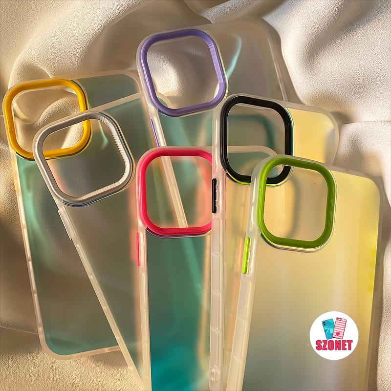 เคสโทรศัพท์มือถือ แบบใส กันกระแทก ป้องกันกล้อง หลากสี สําหรับ iPhone 15 14 13 12 11 Pro Max XS XR X 8 7 Plus + SE 2020