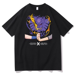 Naruto พิมพ์เสื้อยืด Anime Print Naruto Sasuke Print Top Harajuku Style Anime T-Shirt