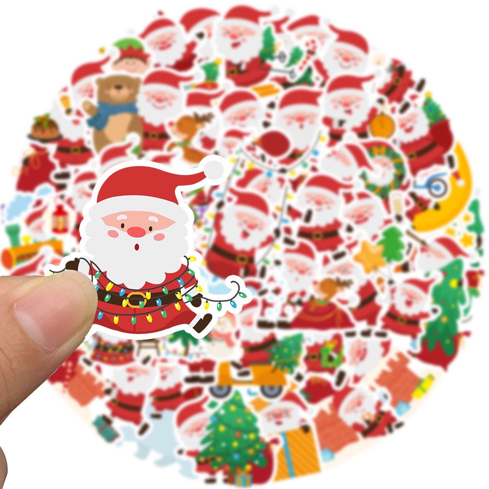 50แผ่น สติ๊กเกอร์ sticker ซานตาคลอส กราฟฟิตี คอมพิวเตอร์  Santa Claus Merry Christmas Xmas New year