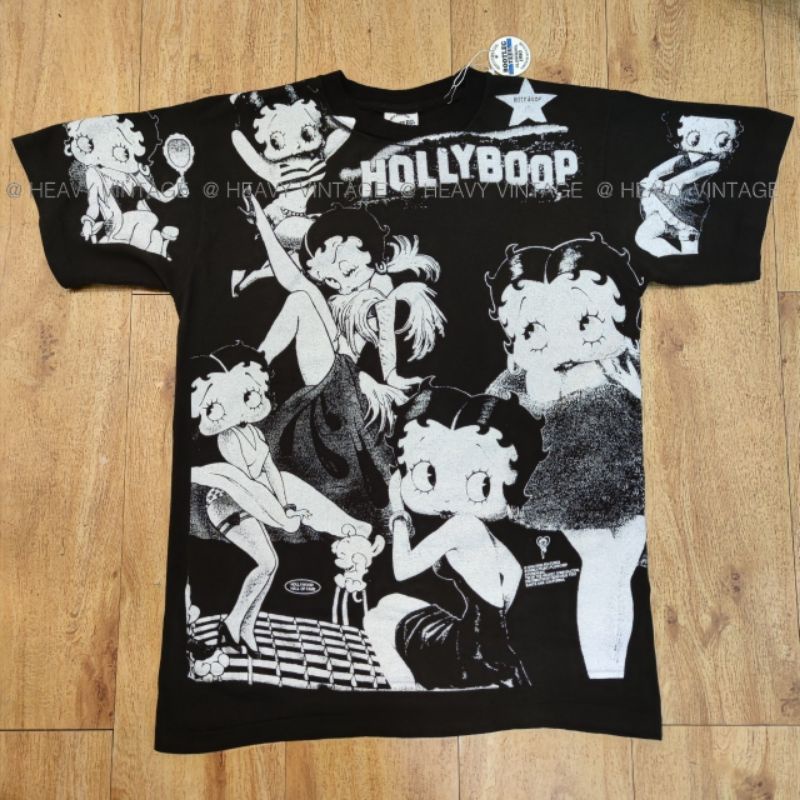 BETTY BOOP OVERPRINT BOOTLEG เสื้อวง เสื้อทัวร์ เสื้อฮิปฮอป heavy vintage shirt