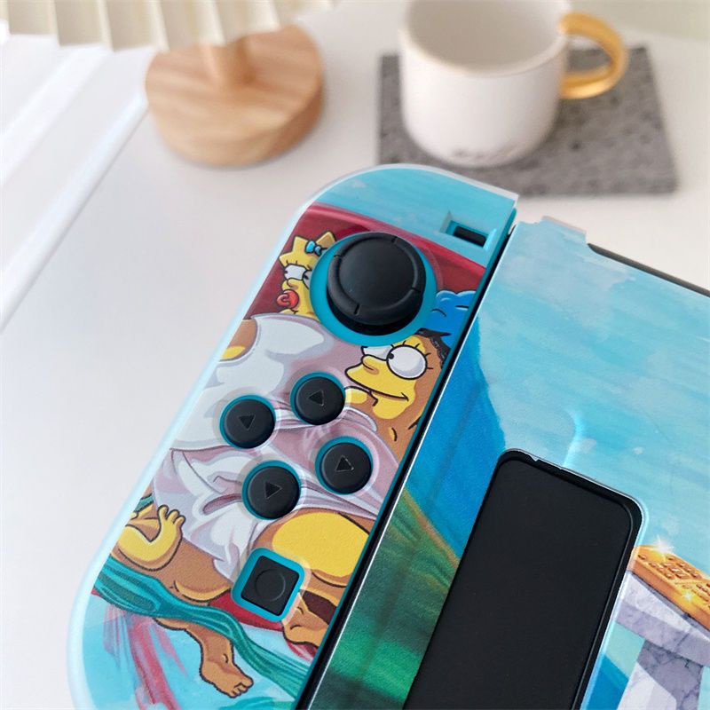 เคสซิลิโคนนิ่ม ลายการ์ตูน Rick and Simpson กันกระแทก สําหรับ Nintendo Switch NS #4