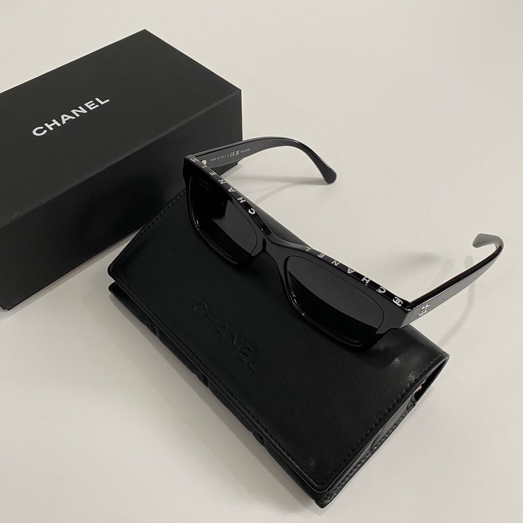 🔥 แว่นกันแดด 'Chanel Sunglasses 5417' ของแท้ 100% อุปกรณ์ครบ Black/Silver, Black (พร้อมส่ง)