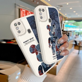 เคสโทรศัพท์มือถือแบบนิ่ม TPU กันกระแทก ลายการ์ตูนหมีหุ่นยนต์ สําหรับ Samsung Galaxy M31