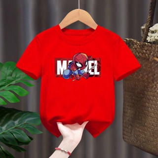 KFC-881801 เสื้อยืดคอกลมแขนสั้นสำหรับเด็ก เสื้อผ้าเด็กชาย ลายSPIDEY