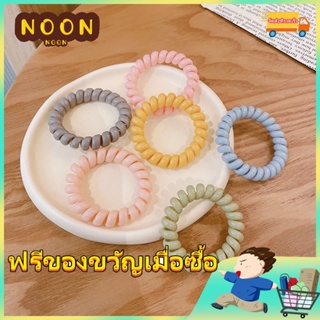 ※NOON※Korean Cream Telephone Line Hairband Girl Hair Ornament Ponytail Rubber Band Seamless Hair Rope