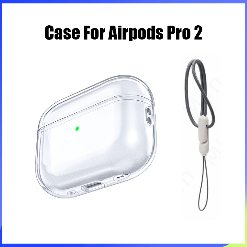เคสใสสําหรับ Apple Airpods Pro 2 เคสใส TPU พร้อมเชือกสําหรับ Airpods Pro2 2nd หูฟังกันกระแทก (เฉพาะกรณี)