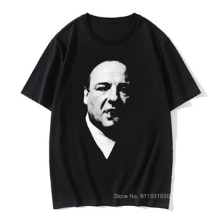 เสื้อยืดผ้าฝ้ายพิมพ์ลายขายดี เสื้อยืด ผ้าฝ้าย พิมพ์ลายละครทีวี Tony Soprano The Sopranos สไตล์วินเทจ สําหรับผู้ชาย