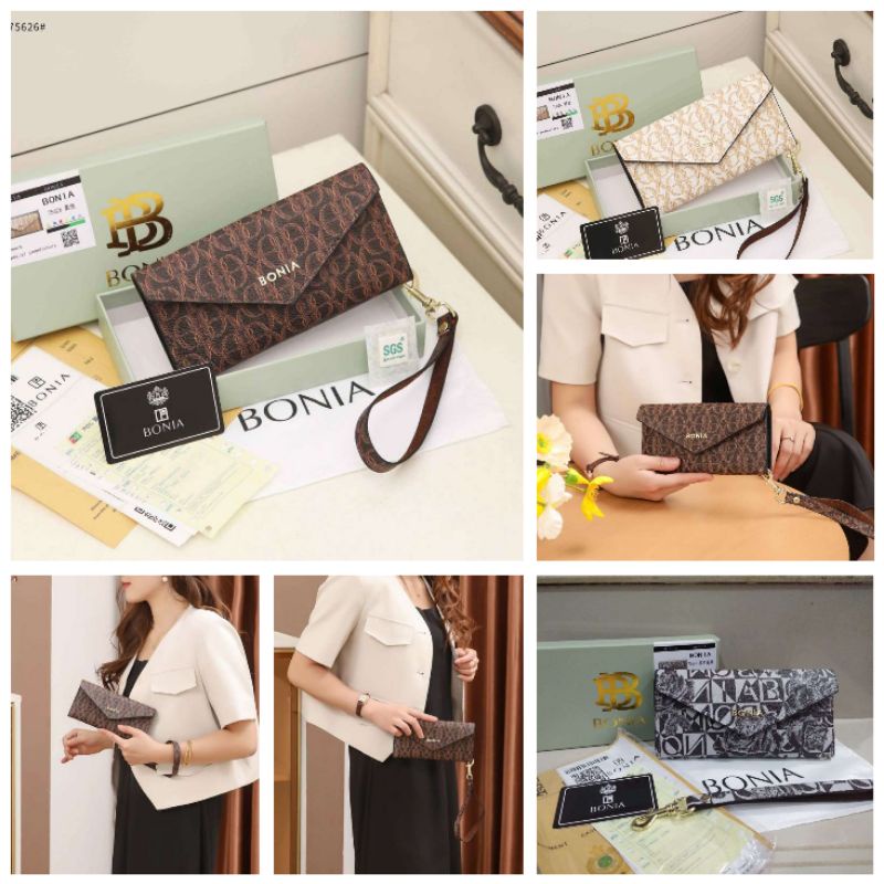 BN NEW MOTIF WALLET 75626 FREE BOX IMPORTED BRANDED LONG WALLET