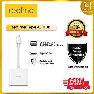 Realme ฮับ Type-C - USB3.2 Gen1 &amp; HDMI1.4 พอร์ตคู่ พอร์ต Type-C