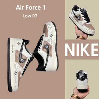 （ยิงจริง）Nike Air Force 1 Low 07 กาแฟดำ ของแท้100%💯รองเท้าผ้าใบ รองเท้า รองเท้าวิ่ง รองเท้า nike-1-4