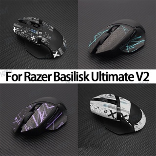 Kam For Razer Basilisk Ultimate V2 เมาส์ผิวป้องกันเหงื่อยืดหยุ่นการ์ตูนกันลื่นด้านข้างฟิล์มป้องกันสติกเกอร์เคลือบกันเหงื่อป้องกันรอยขีดข่วน