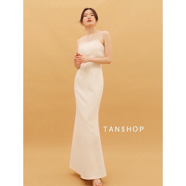[สั่งผ่านวีดิโอมีโค้ดลด 100]- TANSSHOP - ANNA WHITE DRESS #D1048 ชุดแต่งงาน ชุดเจ้าสาว ชุดพรีเวดดิ้ง
