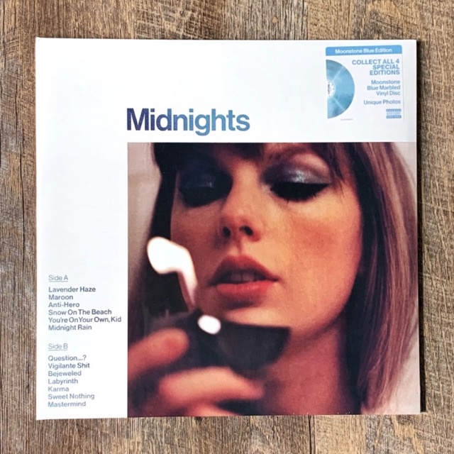 แผ่นเสียง Taylor swift-midnights vinyl lp มือ1(sealed)แผ่นสีฟ้า