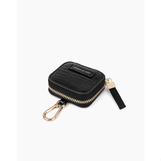 ideal of Sweden-De Bobbi AirPods Zip Bag in Black Croco