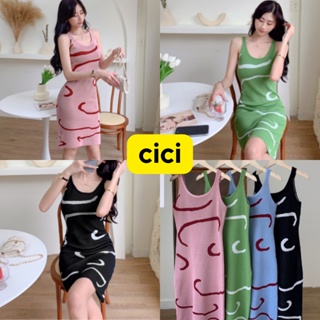 Cici ❣🇹🇭🚚พร้อมส่ง❣(1761)เดรสไหมพรมลายน่ารักๆ ผ้าไหมพรมทอหนานุ่มใส่สวยเนื้อผ้ากระชับเก็บทรง ทรงสวยมาก