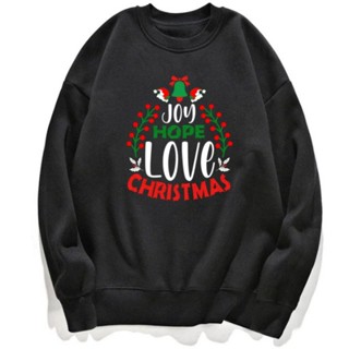 เสื้อกันหนาวโปโล ลาย Joy HOPE LOVE CHRISTMAS สําหรับผู้ชาย และผู้หญิง