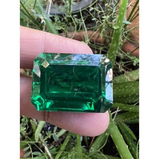 Synthetic Lab Green Emerald Octagon 20x27- 62cts