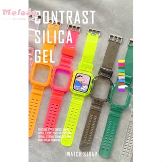 สายนาฬิกาข้อมือ แบบใส หลากสี สําหรับสมาร์ทวอทช์ iwatch 8 7 6 5 4 3 SE 45 44 42 41 40 38 มม.