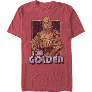 C-3PO Im Golden Star Wars T-Shirt เสื้อผ้าแฟชั่น เสื้อยืด เสื้อยืดสวยๆ เสื้อยืด cotton เสื้อวินเทจชาย