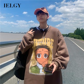 Ielgy เสื้อกันหนาว แขนยาว สไตล์ฮิปฮอป ฮ่องกง สตรีท สําหรับผู้ชาย