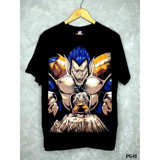 Dragonballเสื้อยืดสีดำสกรีนลายPG42