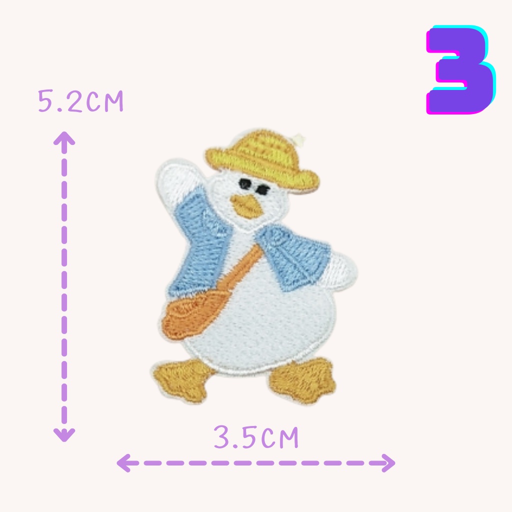 10บาททุกชิ้น DIY:ตัวรีดติดเสื้อ อาร์มติดเสื้อ ลายน่ารัก เป็ดเหลือง yellow duck ใช้เตารีดรีดติดลงผ้าได้เลยค่ะ ง่ายมากๆๆ