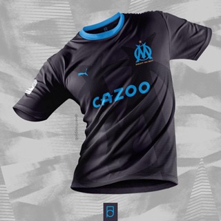 เสื้อกีฬาแขนสั้น ลายทีมชาติฟุตบอล Olympique Marseille 2022 2023 ชุดเยือน สําหรับผู้ชาย และผู้หญิง สินค้าพร้อมส่ง