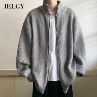 Ielgy เสื้อกันหนาว คอปก ทรงหลวม คุณภาพสูง สไตล์ขี้เกียจ สําหรับผู้ชาย