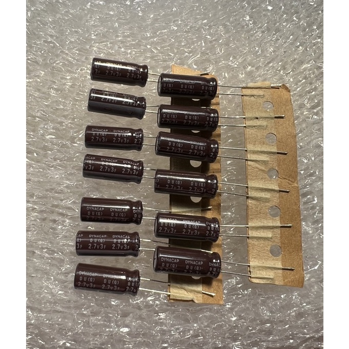 3F 2.7V(3ล้านไมโคร) (แพค 20ตัว ) ซุปเปอร์คาปา ELNA สีน้ำตาล ขนาด 8x20mm. Capacitor 3F 2.7V C 3F 2.7V