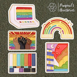 ʕ •ᴥ•ʔ ✿ พร้อมส่ง : เข็มกลัดเซ็ทความหลากหลายทางเพศและสายรุ้ง | Pride LGBTQ+ &amp; Rainbow Enamel Brooch Pin Set.