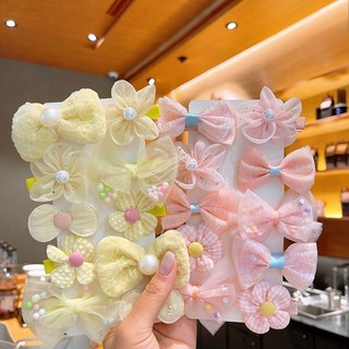 10 ชิ้น / เซต เจ้าหญิง กิ๊บเด็ก น่ารัก หวาน มุก ดอกไม้ ผ้า เด็กผู้หญิง หน้าม้า กิ๊บติดผม เด็ก ปิ่นปักผม เครื่องประดับผม