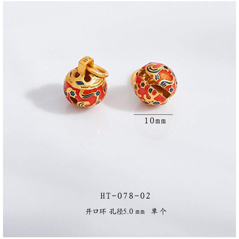 จี้กระดิ่งทองแดง รูปสิงโตโบราณ พร้อมลูกปัด สําหรับทําสร้อยข้อมือ สร้อยข้อมือ diy - รูปที่ 7