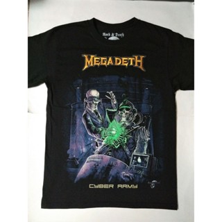 [COD]เสื้อยืดคลาสสิก ปักลายโลโก้ MEGADETH Cyber Army Dave Musne Antrax OPkkln72IPfofb41