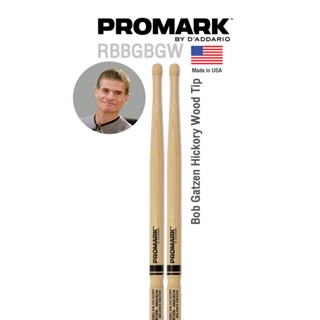 Promark™ ไม้กลอง รุ่น RBBGBGW Artist Series Bob Gatzen Hickory Wood Tip หัวไม้ มีร่องตรงกลาง ** Designed &amp; Made in USA **