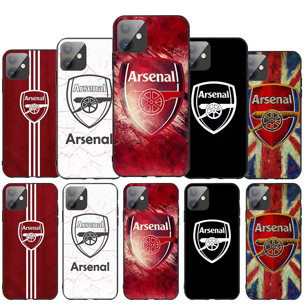 Iphone 4 4S 5 5S 5C 6 6S 7 8 Plus SE SE1 SE2 XS Max 230411 เคสโทรศัพท์มือถือแบบนิ่ม ลายสโมสรฟุตบอล Arsenal สีดํา