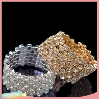 Cubic Zirconia สร้อยข้อมือ กําไลข้อมือ ฝังเพทาย หลายแถว หรูหรา เครื่องประดับ สําหรับผู้หญิง