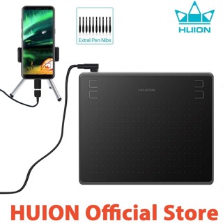 HUION HS64 กราฟิกส์แท็บเล็ต เมาส์ปากกา พร้อมสไตลัส แบบไม่ใช้แบตเตอรี่ สำหรับการเรียน และการสอนออนไลน์