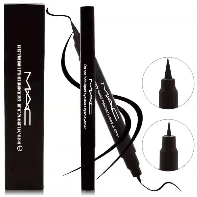 อายไลเนอร์ Mac แบบสองหัว กันน้ํา กันเหงื่อ ติดทนนาน สีดํา สําหรับแต่งหน้า