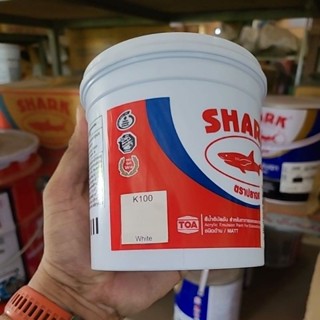 สีน้ำอิมัลชั่น Shark K100 สีขาว White 1/4GL. 0.9ลิตร