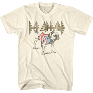 Bulldog Def Leppard T-Shirt เสื้อยืดวินเทจ เสื้อตราหานคู่