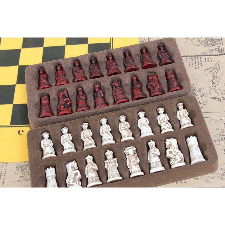 Antique Chess Pieces PVC Chessboard Qing Pawn Chessman Figurines Lifelike Chess Pieces Characters Child Gifts Chess Boar